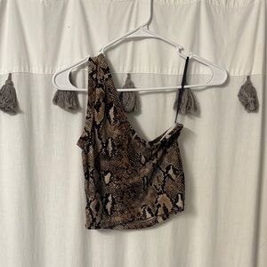 SHEIN Brown Snake Print Top